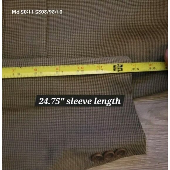 Bachrach Double Breasted Suit Jacket Vintage 42R Beige Wool Blazer Canada - Picture 6 of 9